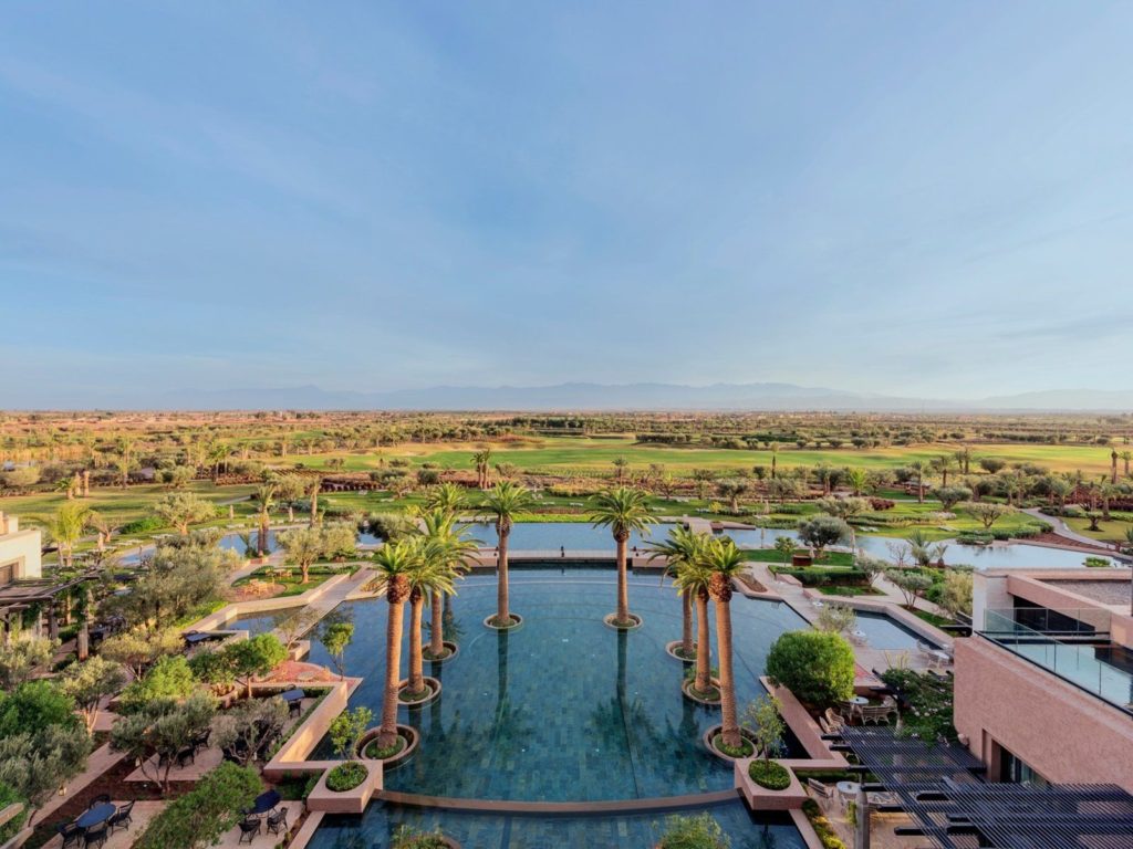 Fairmont Royal Palm Golf Resort Marrakesch Marokko Blick auf den Golfplatz