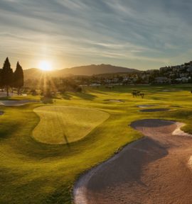 Mijas Golfplatz Andalusien Spanien Sunset