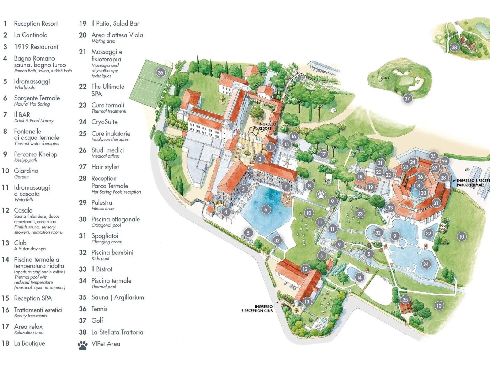 Terme di Saturnia Toskana Italien Lageplan
