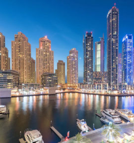 InterContinental Marina Dubai Emirate Aussenansicht by night