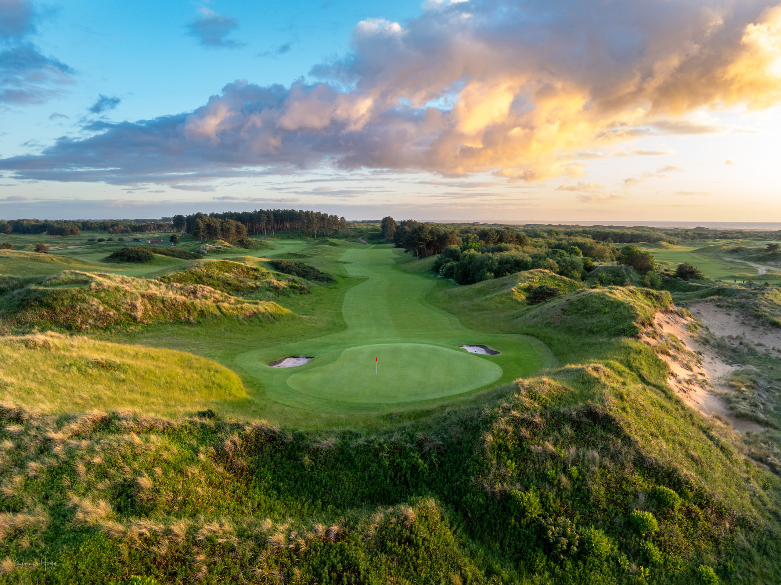 Golfspiel auf den Links Golfplätzen an Englands Golf Coast