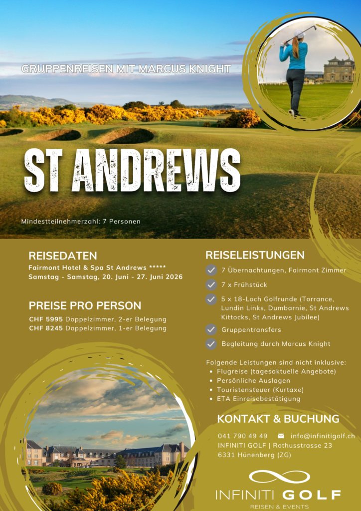 St Andrews Gruppenreise mit Marcus Knight Flyer Details